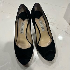 Jimmy Choo Classic Black Peep Toe Heels
